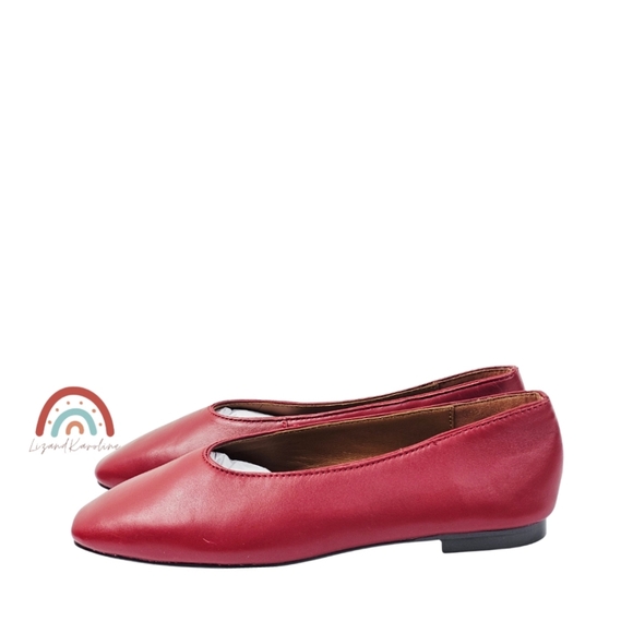 New! Madewell The Mylie Ballet Flat in Wild Cranberry Leather - Picture 6 of 16